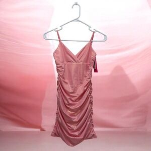 With Jules Pink Ruched Bodycon Dress Girls XL Party Holiday Special Occasion